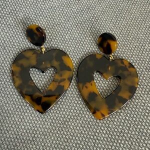 J.Crew Tortoise Shell Heart Earrings ❤️